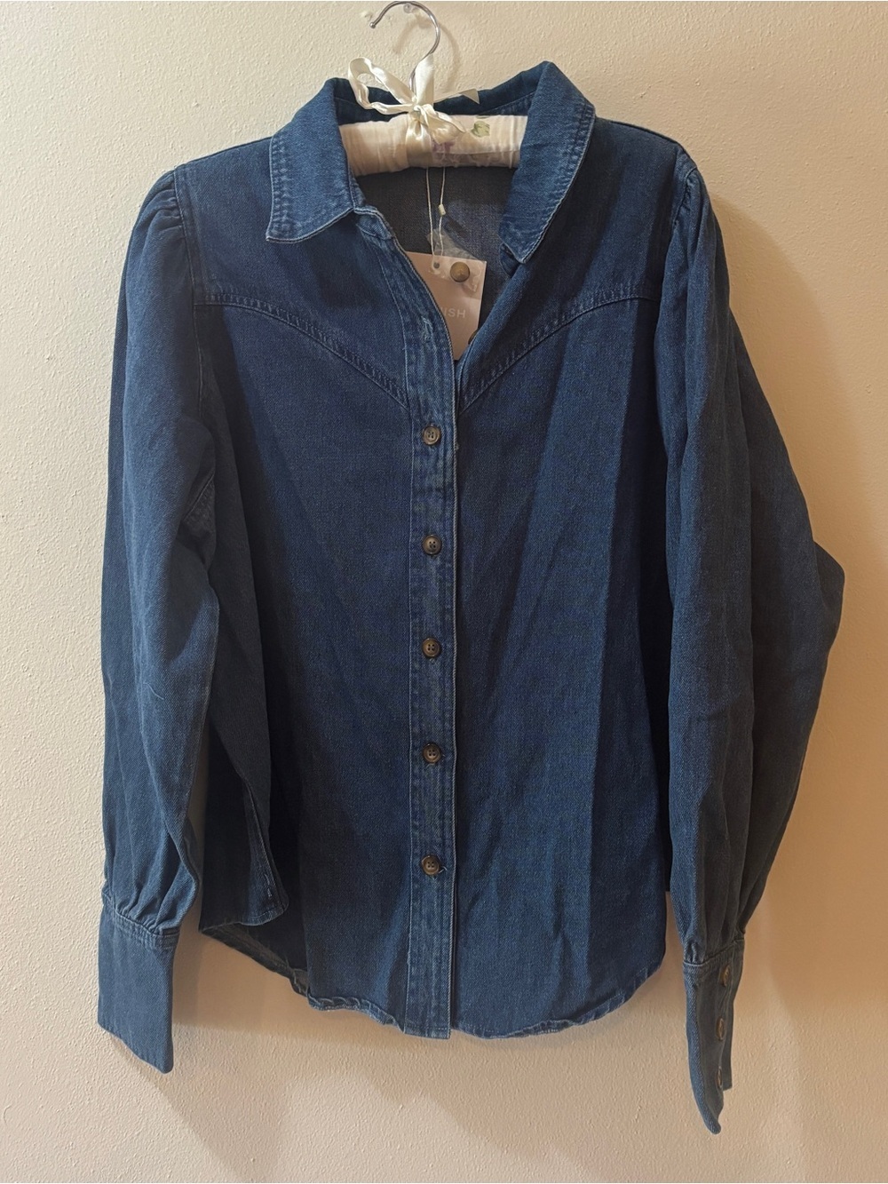 Kittenish Blue Denim Button Down- NWT